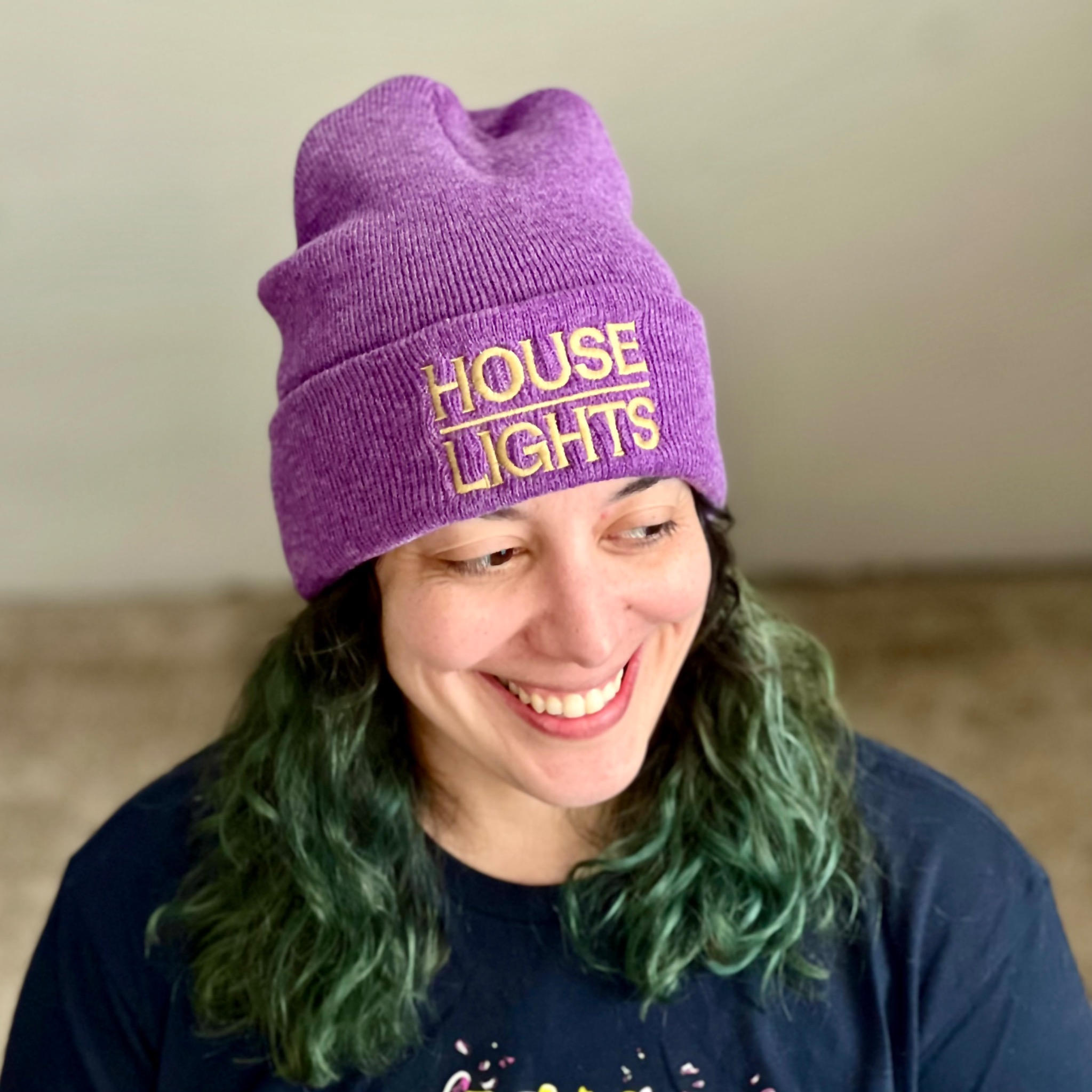 Purple House Lights Beanie full view